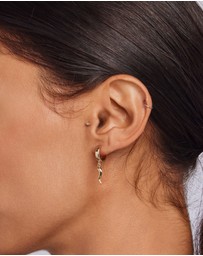 Zoe Olivia - 9K Gold Horn Huggie Earrings