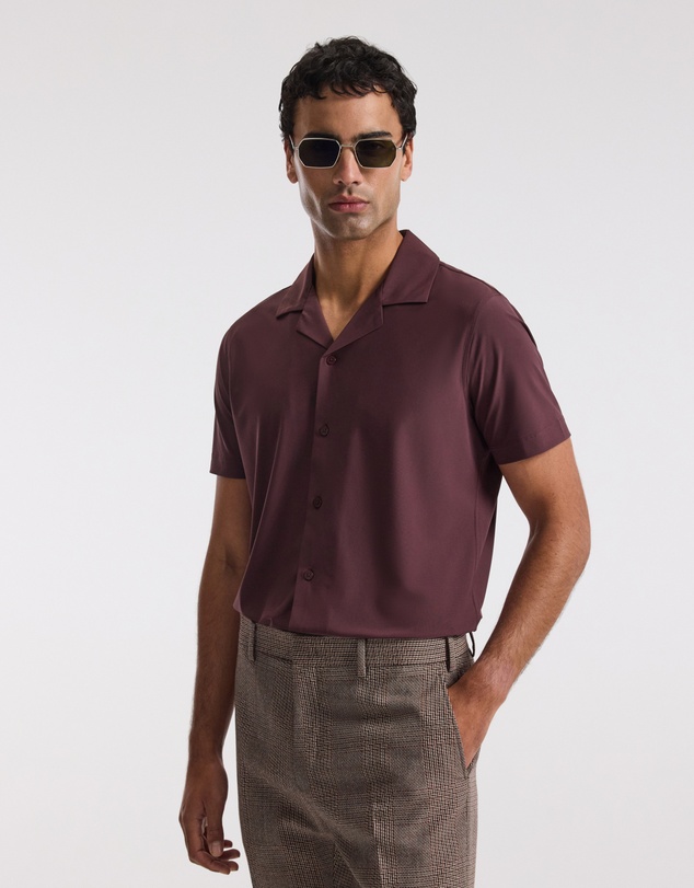 Calibre - Performance Cuban Collar Shirt Burgundy