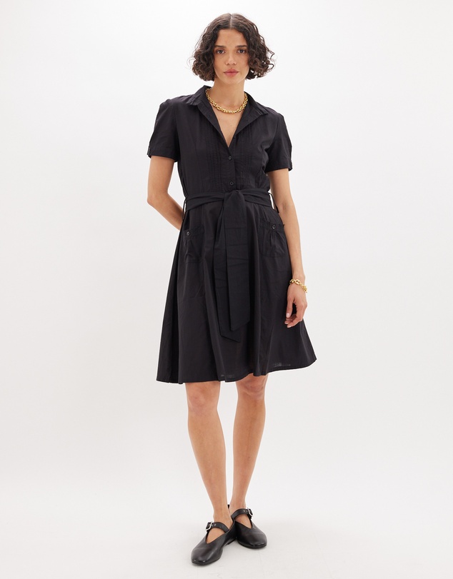 Amelius - Anita Cotton Pintucked Shirt Dress