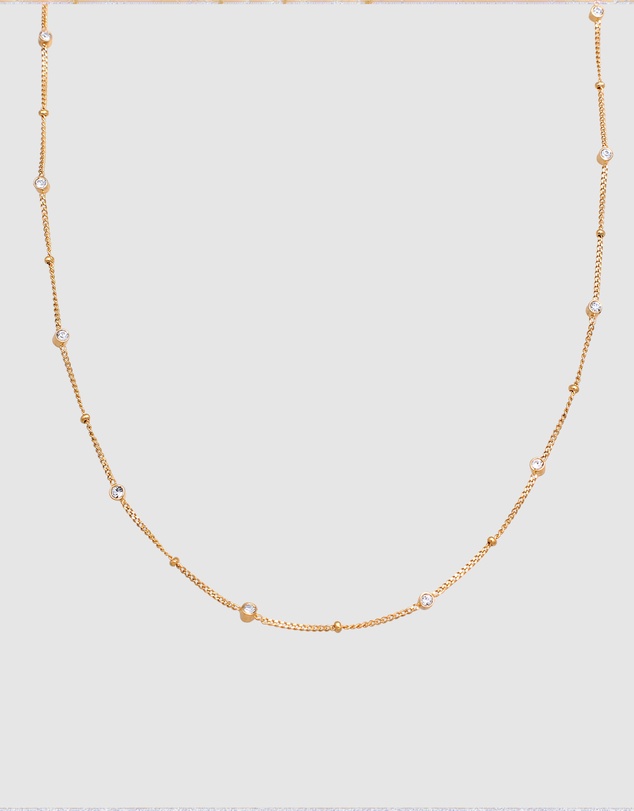 Elli Jewelry - Necklace Crystal Circle 925 Sterling Silver Gold-Plated