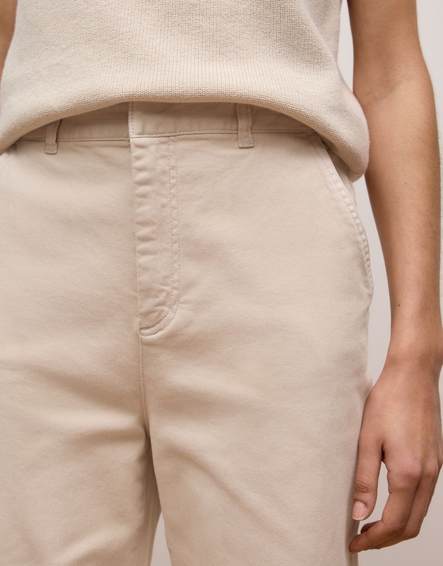 Trenery - Garment Dyed Denim Tailored Pant in Stone