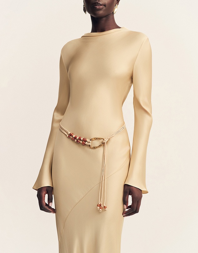 Shona Joy - Agnes Long Sleeve Maxi Dress With Belt