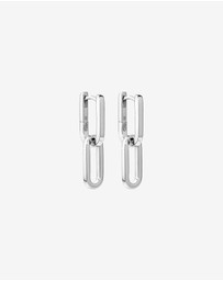 Michael Hill - Paperclip Link Drop Huggie Earrings in Sterling Silver