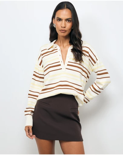AERE - Elan Organic Cotton Stripe Polo