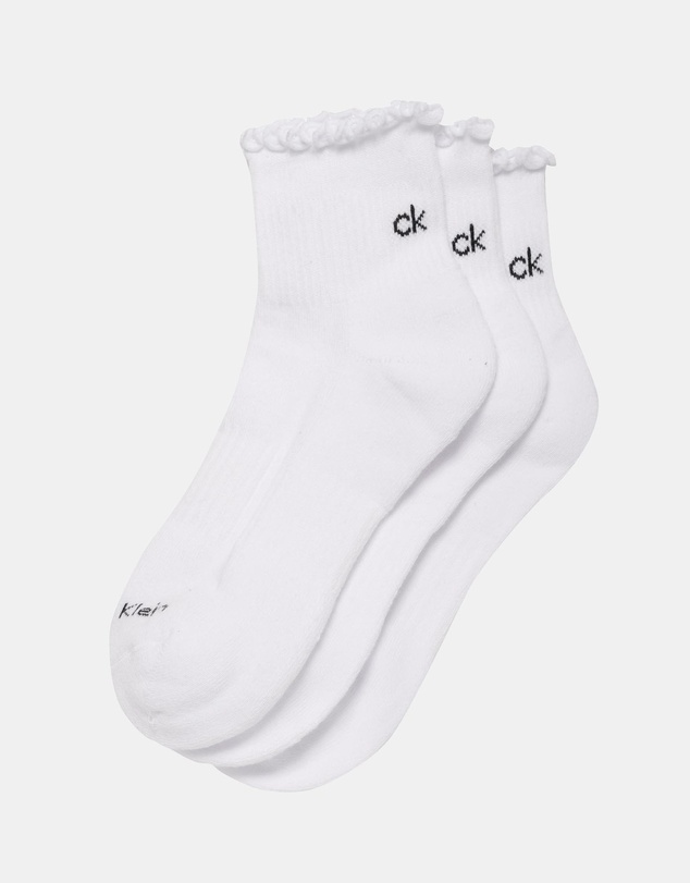 Calvin Klein - 3-Pack Ruffle Cushion Quarter Socks
