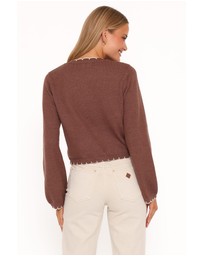 Petal & Pup - Payton Scallop Cardigan - Brown