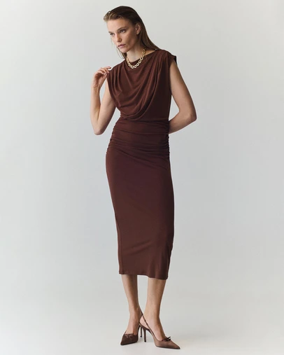 M.N.G - Draped Midi Dress