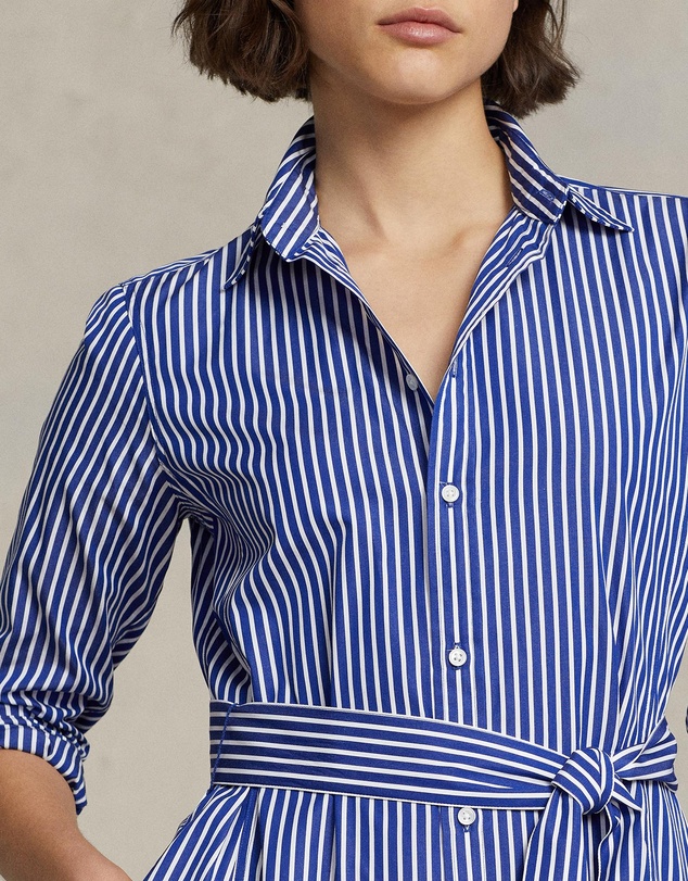 Polo Ralph Lauren - Belted Striped Cotton Shirtdress
