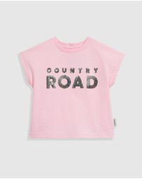 Country Road - Organically Grown Cotton Sequin Logo T-shirt