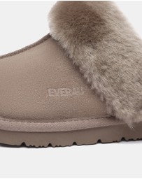 EVERAU - EverAU Ugg Muffin Slipper Suede Cow Suede Upper House Shoes