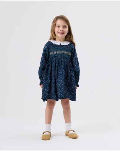 Goldie + Ace - Daphne Long Sleeve Smocked Dress - Babies-Kids