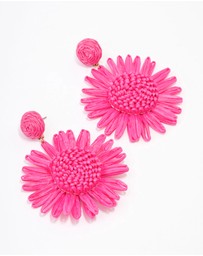 Lovisa - Gold Raffia Flower Drop Earrings