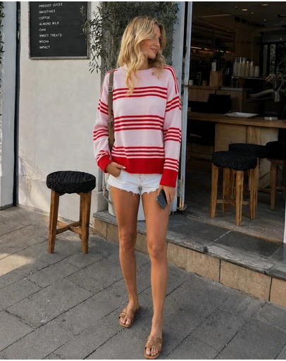 Esther & Co - Kessie Knit - Pink Stripe