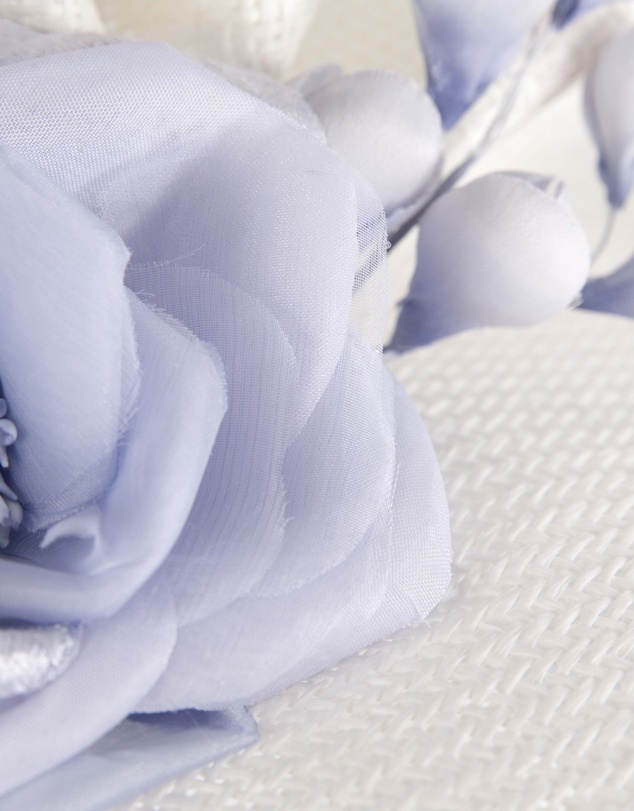 Fillies Collection - Bespoke Sculpted White Blue Racing Fascinator