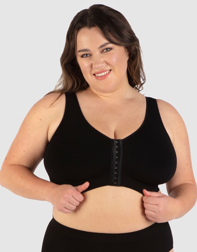 B Free Intimate Apparel - Full Bust Bamboo Padded Front Closure Wire Free Bra (E-F-G-H) Cup