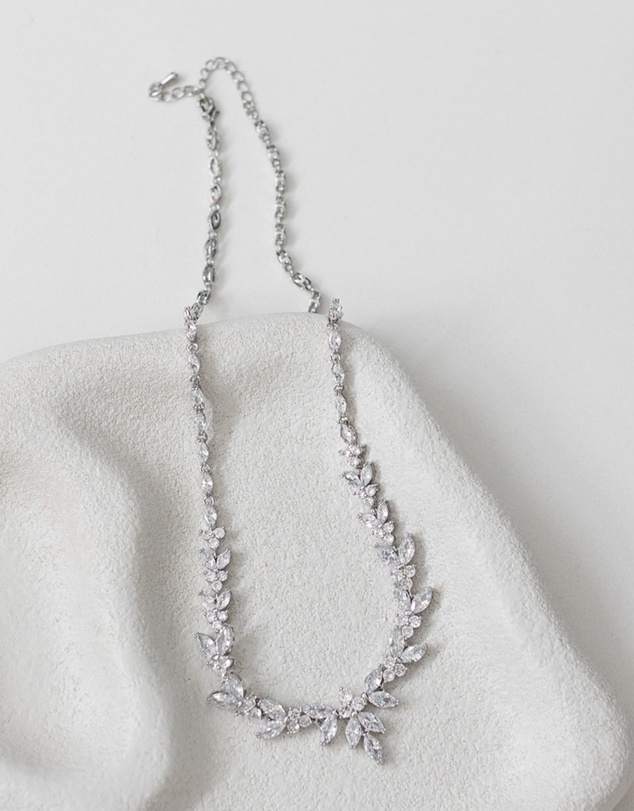 The White Collection - Courtney - Statement Silver Bridal Necklace