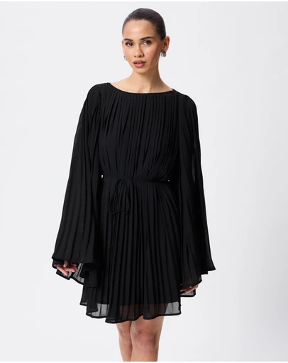 Tussah - Adele Pleated Chiffon Shift Dress