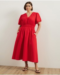 Atmos&Here Curvy - Jasmine Linen Blend Midi Dress
