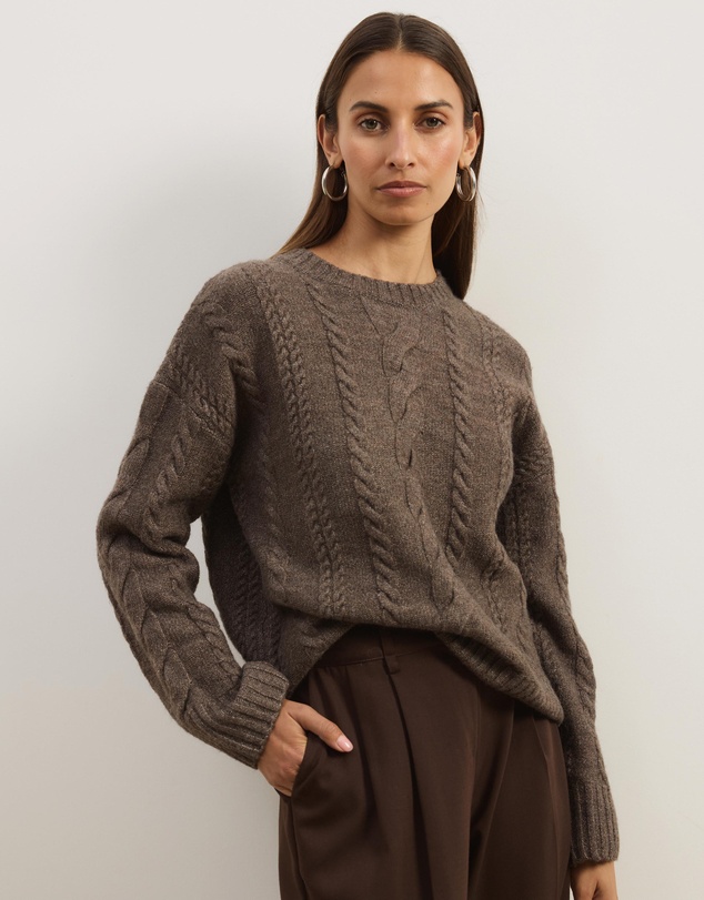 Atmos&Here - Drew Oversized Textured Cable Knit Jumper