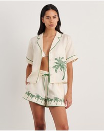 Jag - Palm Embroidered Shirt