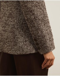 Atmos&Here - Beth Cinched Waist Tweed Blazer