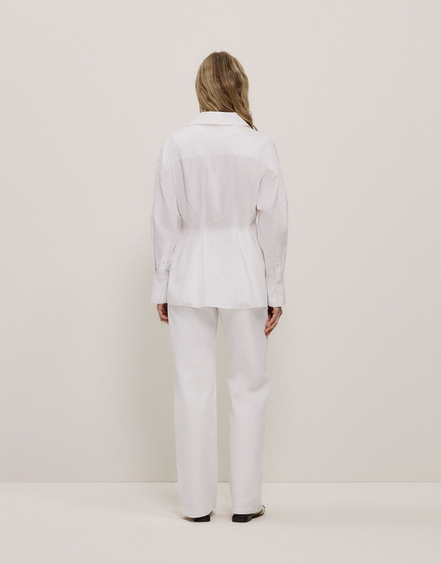 Trenery - Poplin Cinched Waist Shirt in White