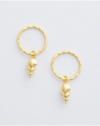 SAINT VALENTINE - Conch Shell Mini Hoops - Gold - ICONIC EXCLUSIVE