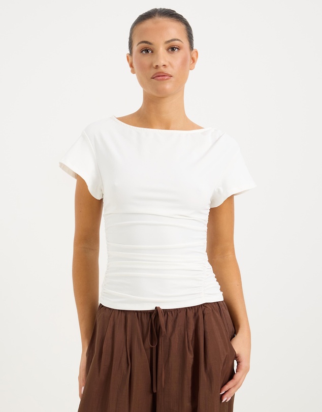 Calli - Emme Ruched Jersey Short Sleeve Top