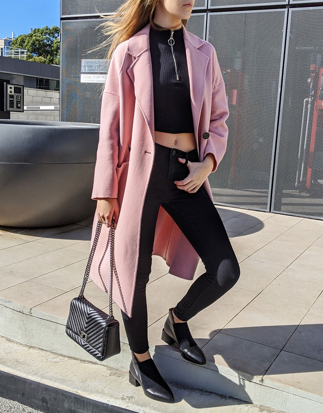 Belle & Bloom - Publisher Double-Breasted Wool Blend Coat