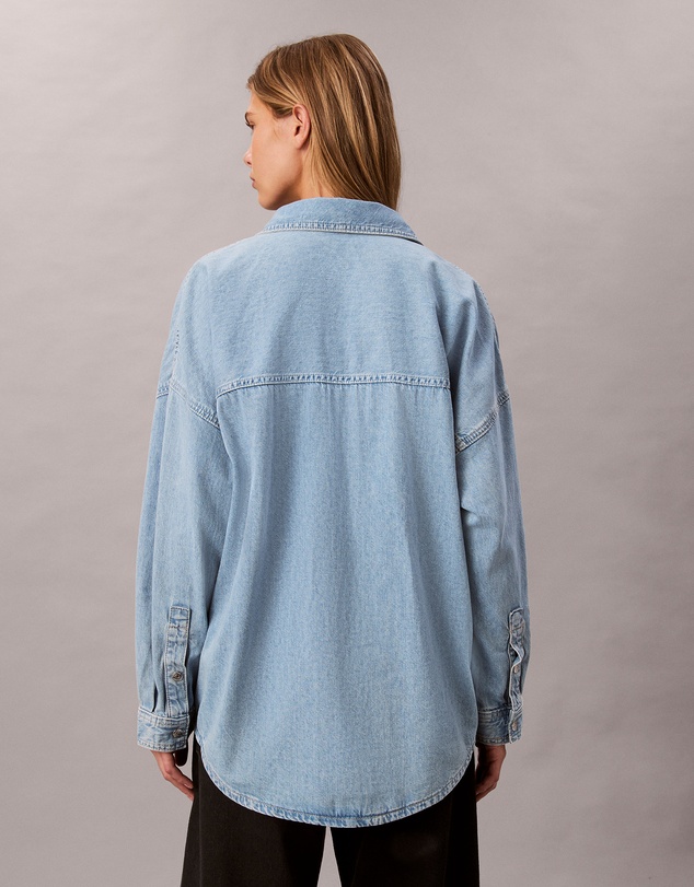 Calvin Klein Jeans - Linen Blend Denim Relaxed Button-Down Shirt