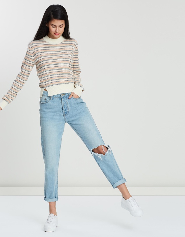 All About Eve - Ribbon LS Rib Top