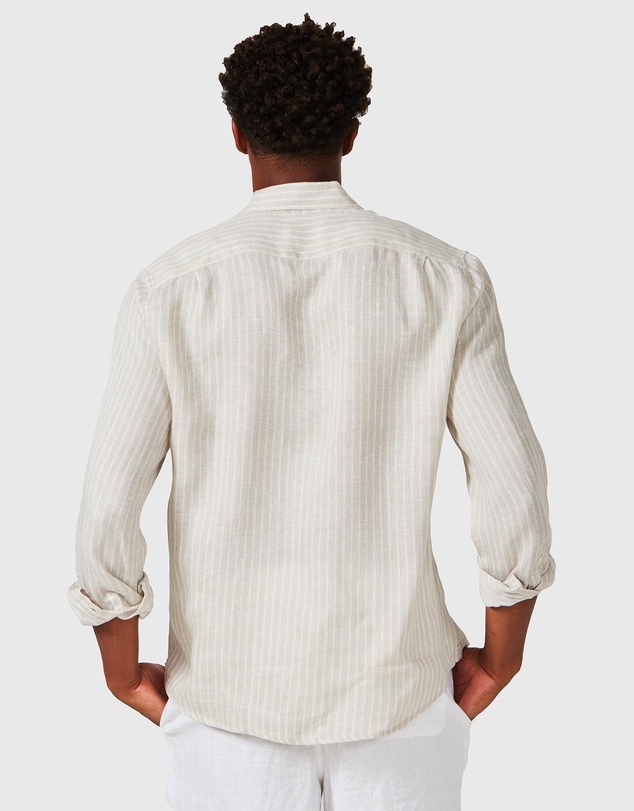Vacay Swimwear - Brown Stripe Linen Shirt