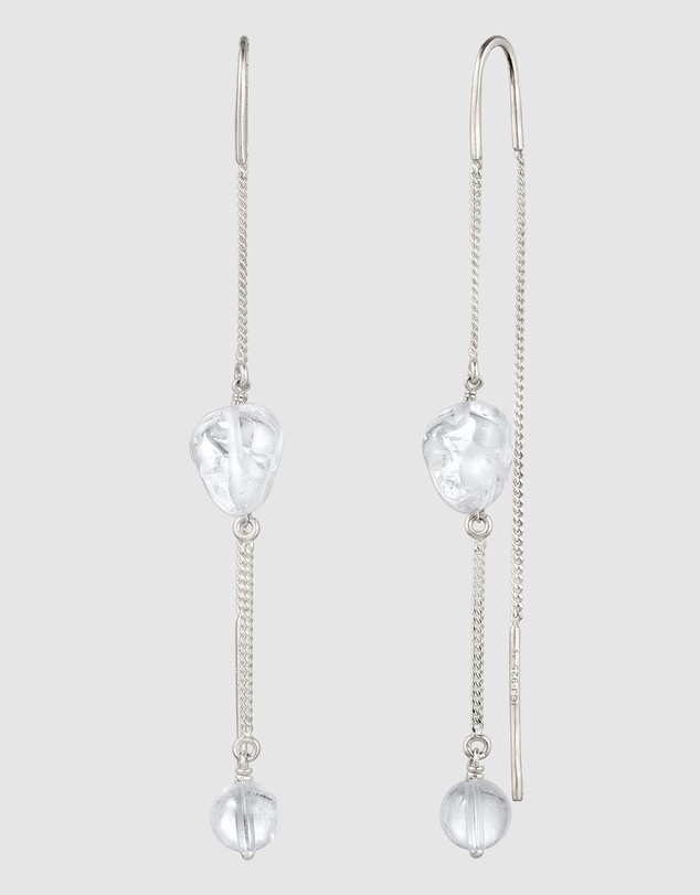 Elli Jewelry - Rock Crystal Threader Earrings in 925 Silver