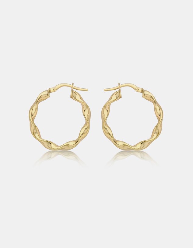 Zoe Olivia - 9K Gold Twisted Hoop Earrings
