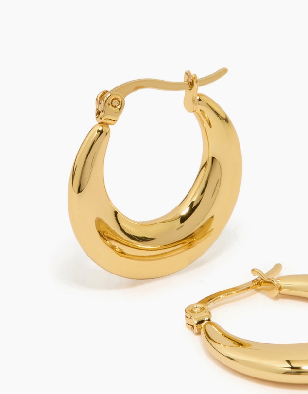 Lovisa - Waterproof Gold Plated Stainless Steel Crescent Hoop Earrings