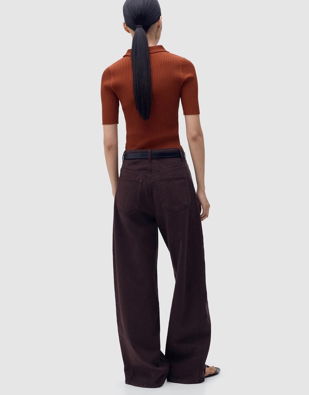 M.N.G - Polo-Neck Ribbed Sweater