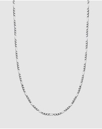 Kuzzoi - Necklace Figaro Chain Basic Massive Oxidised in 925 Sterling Silver