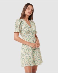 Forever New - Saffron Printed Linen Mini Sun Dress