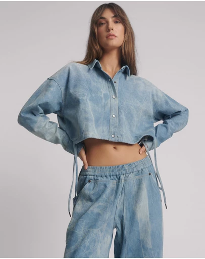 ONE TEASPOON - Denim Bubble Shirt - Cloudy Blue