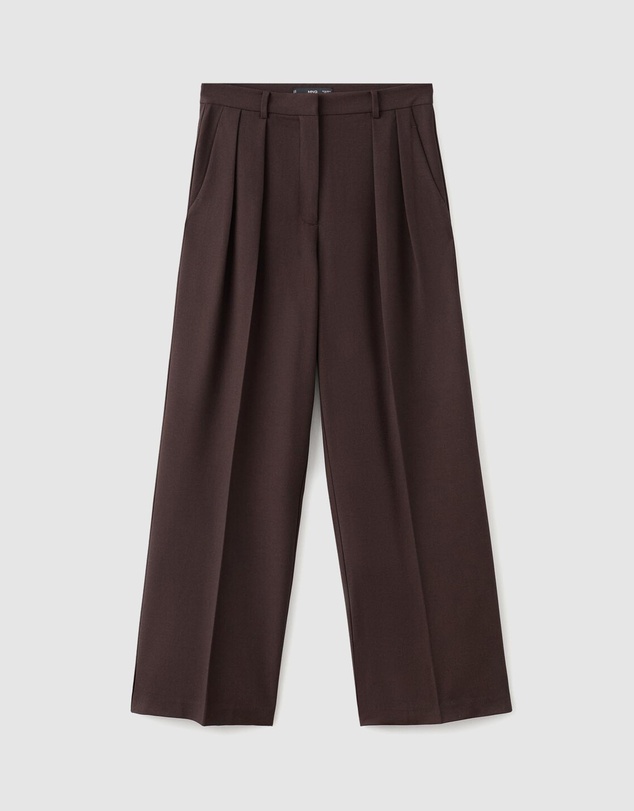 M.N.G - Wide-Leg Mid-Rise Pleated Trousers