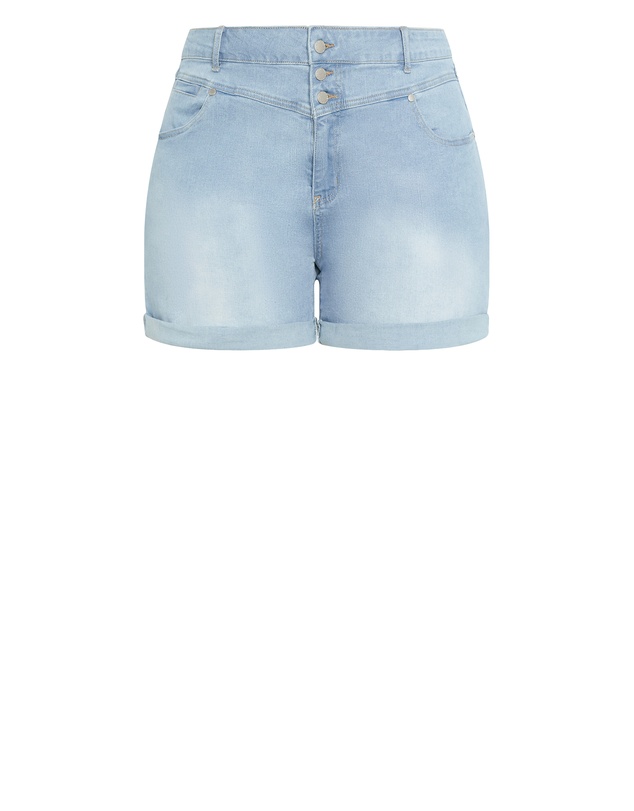 City Chic - Clean Hi Waist Denim Short