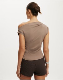 Cotton On - Georgie Off Shoulder Belt SS Top