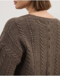 Atmos&Here Curvy - Drew Oversized Textured Cable Knit Jumper