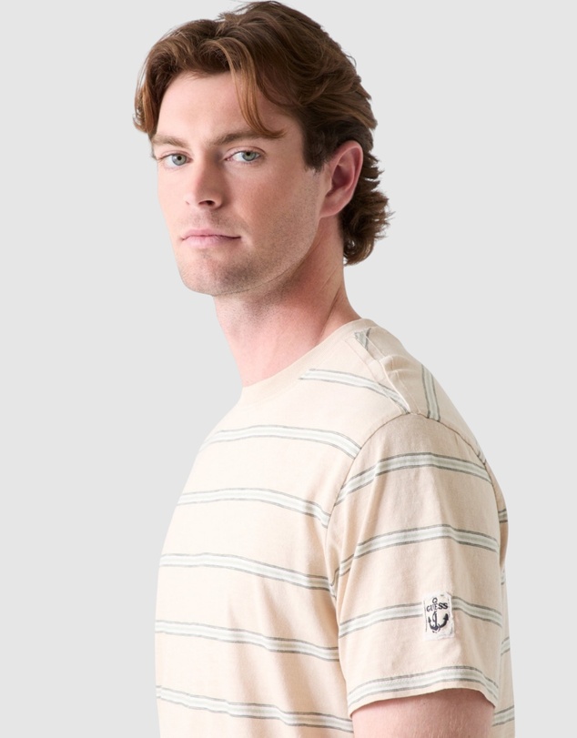 GUESS - Striped Acid Wash T-Shirt