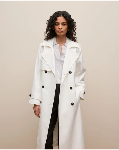 Trenery - Double Cloth Trench in Marshmallow