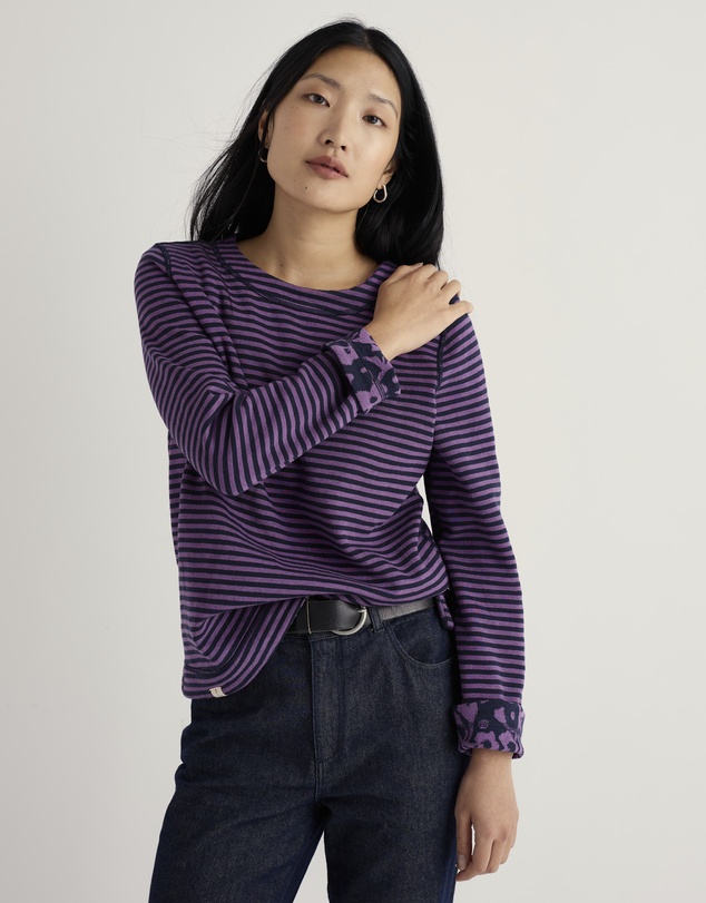 Seasalt - Seasalt Cornwall Blue Gwennol Jacquard Jersey Top