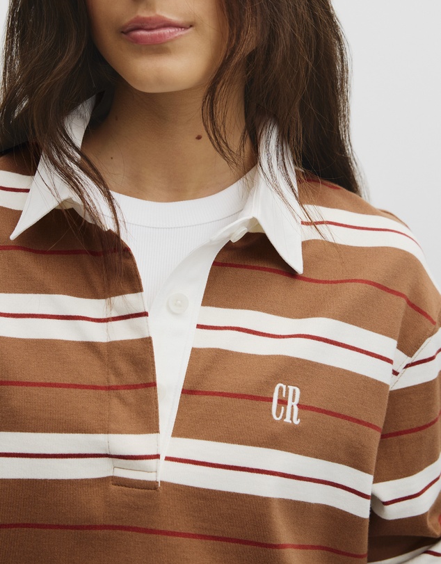 Country Road - Australian Cotton Stripe Rugby Polo Sweat