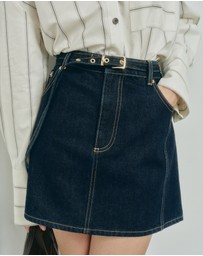 Witchery - Denim Belt Mini Skirt