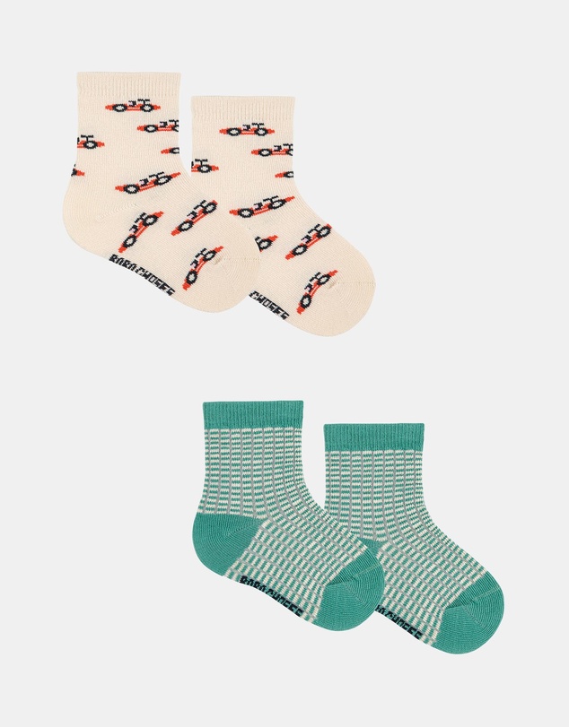 Bobo Choses - 2-Pack Race Car All Over Short Socks - Kids