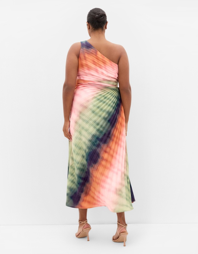 City Chic - Aliza Sunset Ombre Print Pleat Maxi Dress